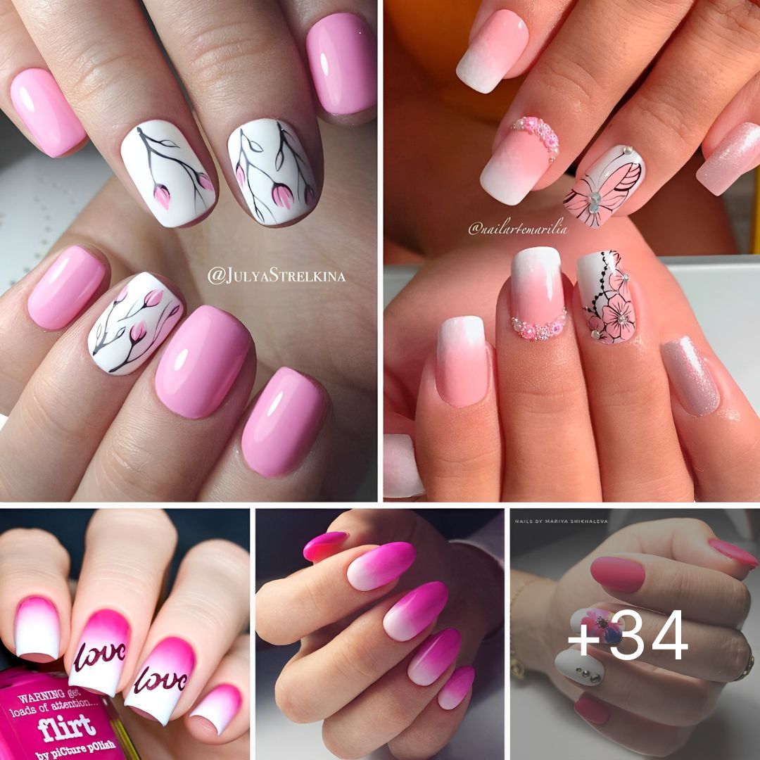 34 Pink And White Nails Developments For Spring And Summer time 2026