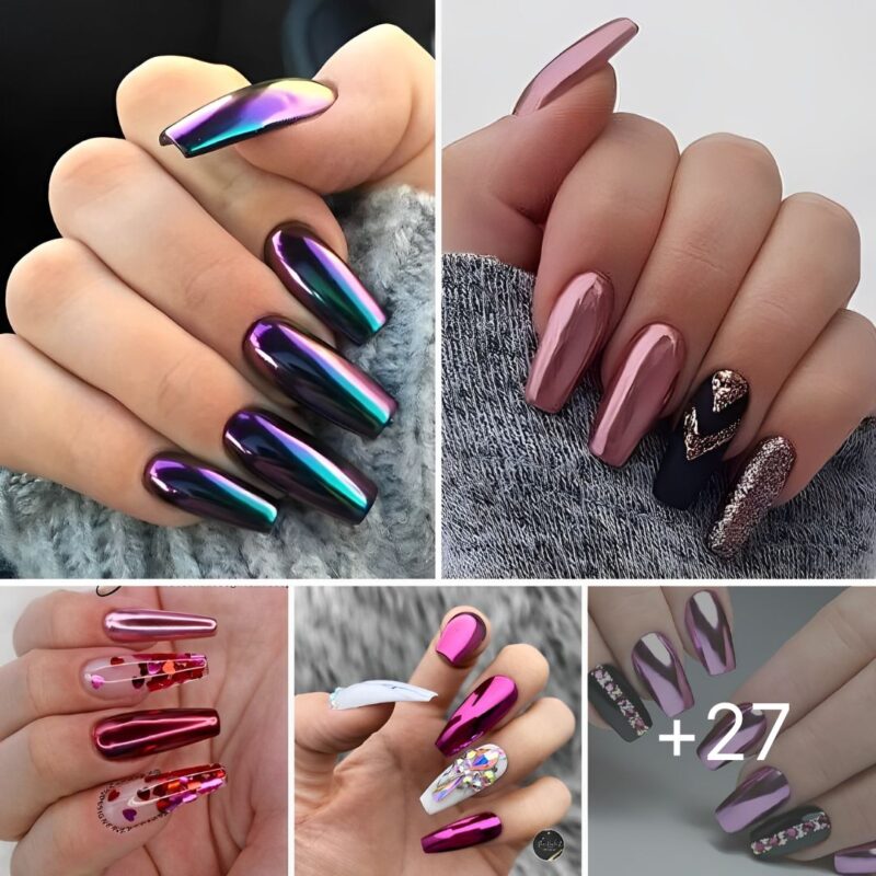 59 Breathtaking Chrome Nails For Your Particular Night time