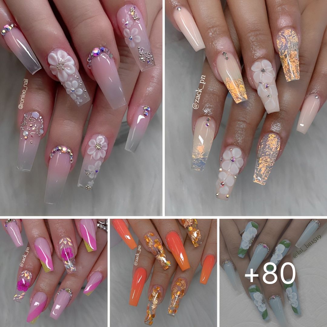 80+ Charming Lengthy Coffin Nail Designs