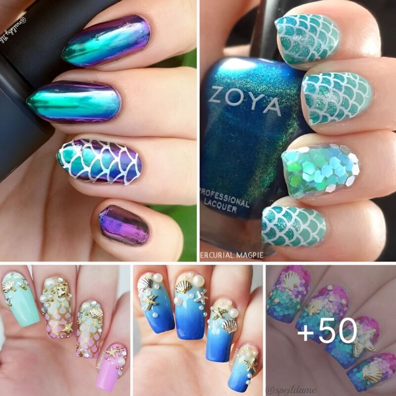 50 Finest Mermaid Nail Arts to Specific Your Character