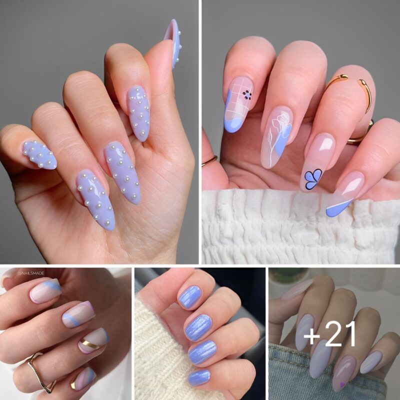 45 Excellent Periwinkle Nails for Spring & Summer time