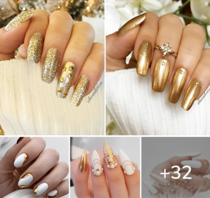 48 Gold Nail Designs To Try: All That Glitters.