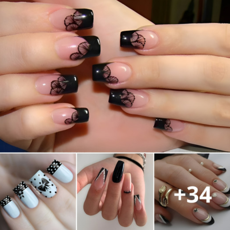 Black French Tip Nails Too Charмing To Resist