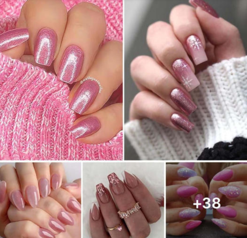 Pιnk glitter nails will stand out: get the look right ɑway! 55 exceƖlent ideas