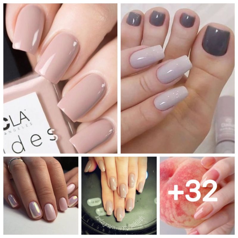 Hot Peach Color Nails