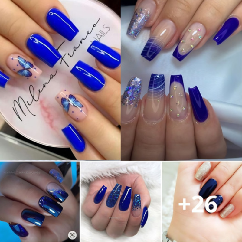 45+ Royal Blυe Nails That Will Add the Perfect Pop of Color