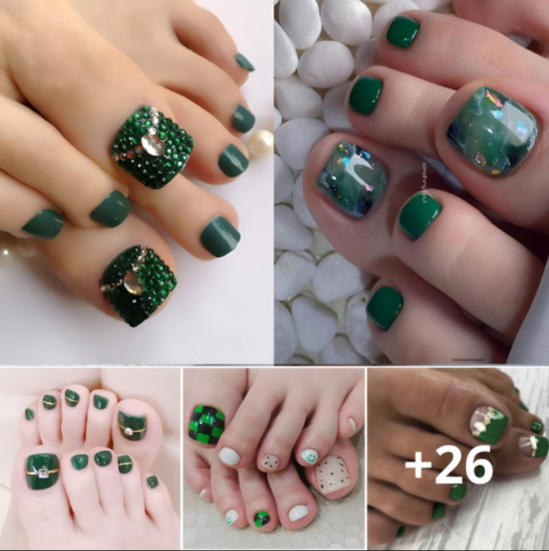 30 Green Toe Nail Designs To Bring Yoυ Goodlυck On St. Patrick’s Day