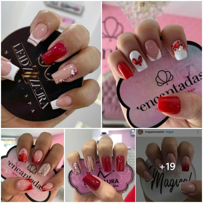 20+ Quick Inspiration Designs for Sexy Short Red Nails