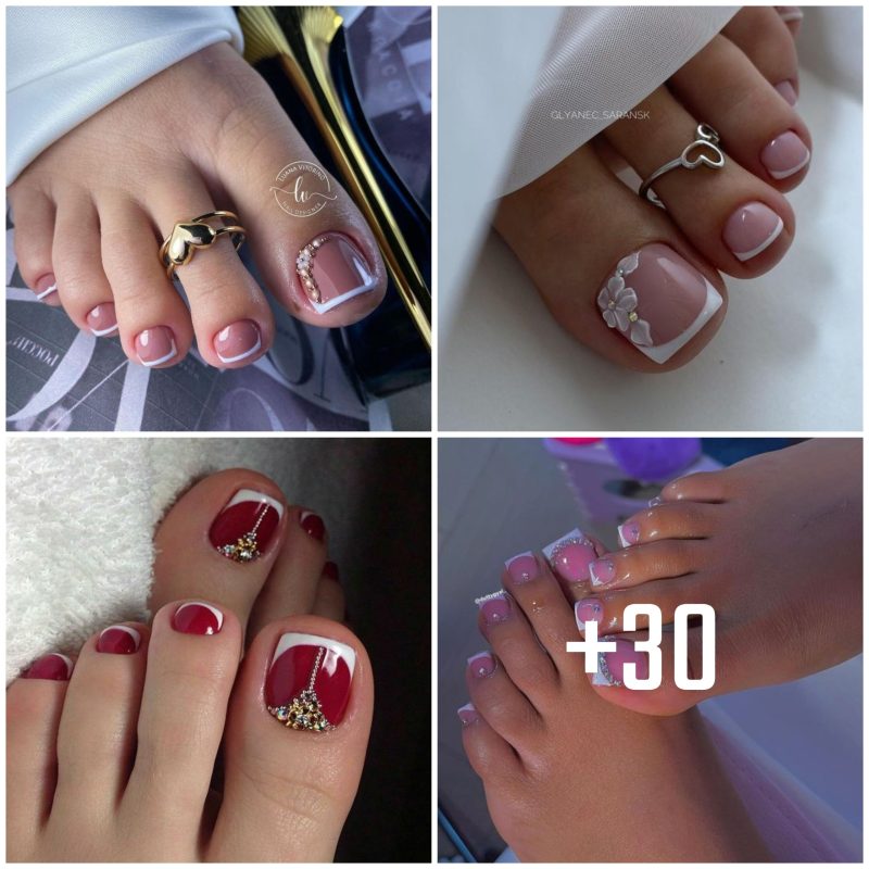Classic Glamour: 30+ Beautiful French Toe Nail Art Designs