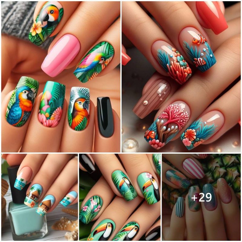 Brighten Your Look with 21 Tropical Nail Ideas