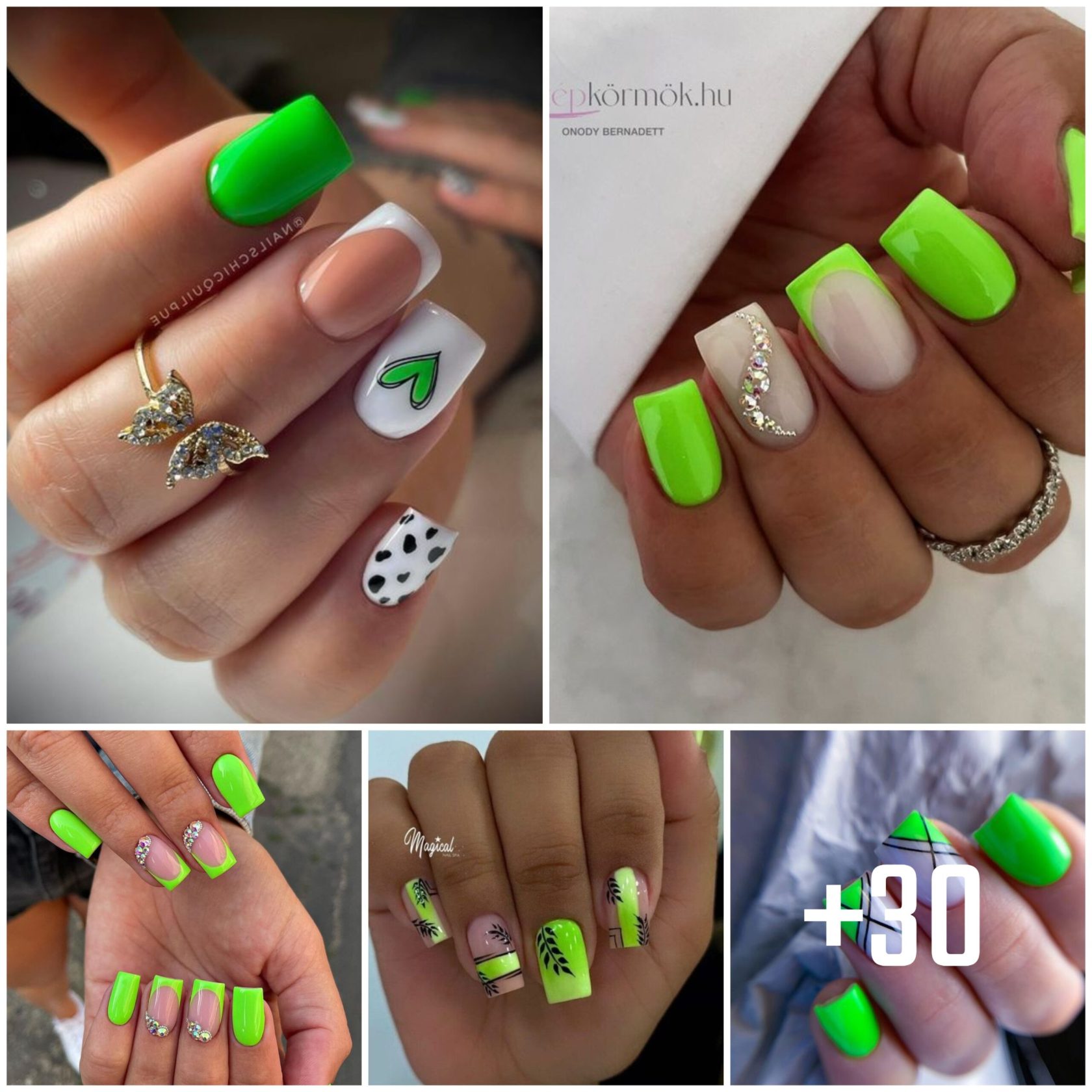 Neon Dreams: 30+ Bold Green Nail Art Inspirations