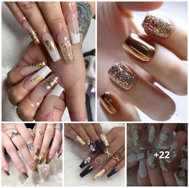 22 Gold Nail Designs For Elegance and Sophistication