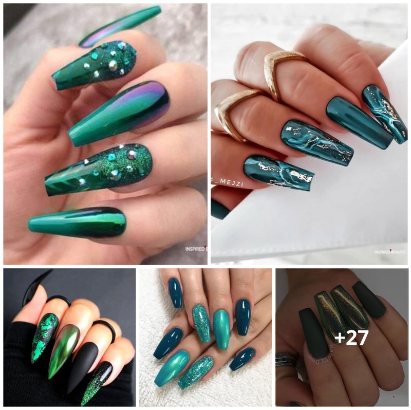 27 Gorgeous Emerald Green Nails For The Winter