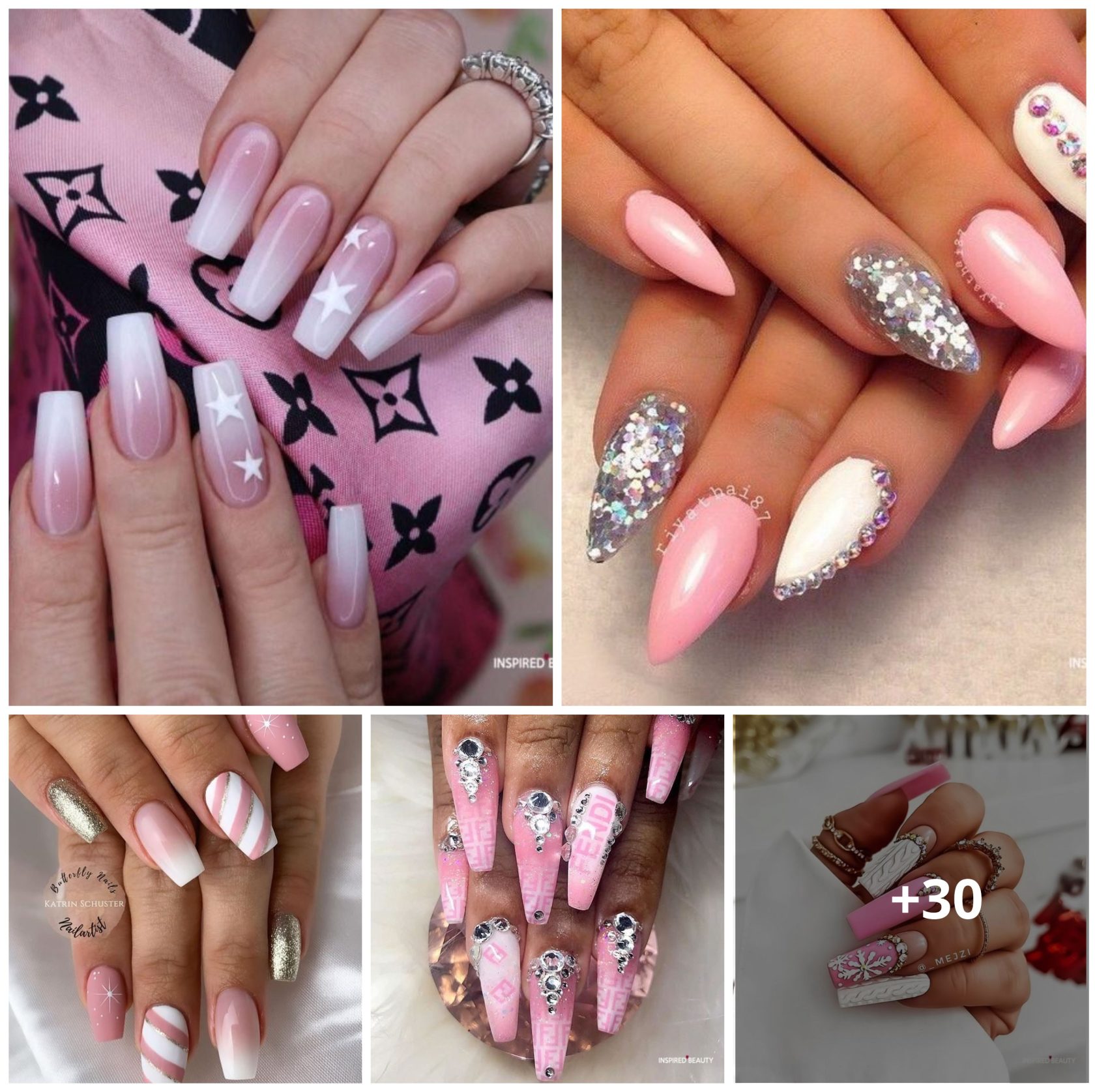 30+ Stunning Pink and White Nail Designs 2024