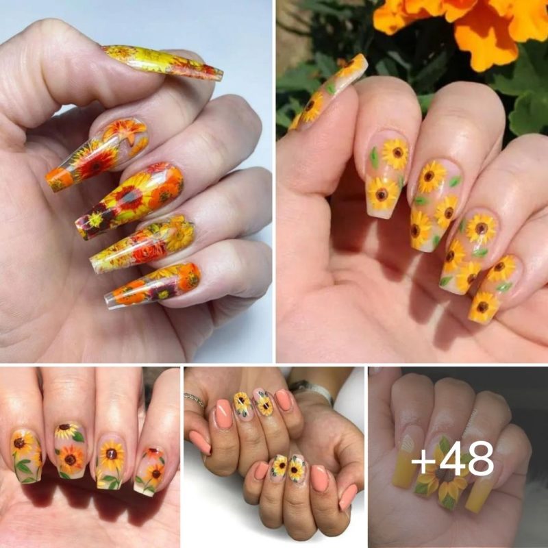48+ Cheerful Sunflower Nails For Your Next Manicure