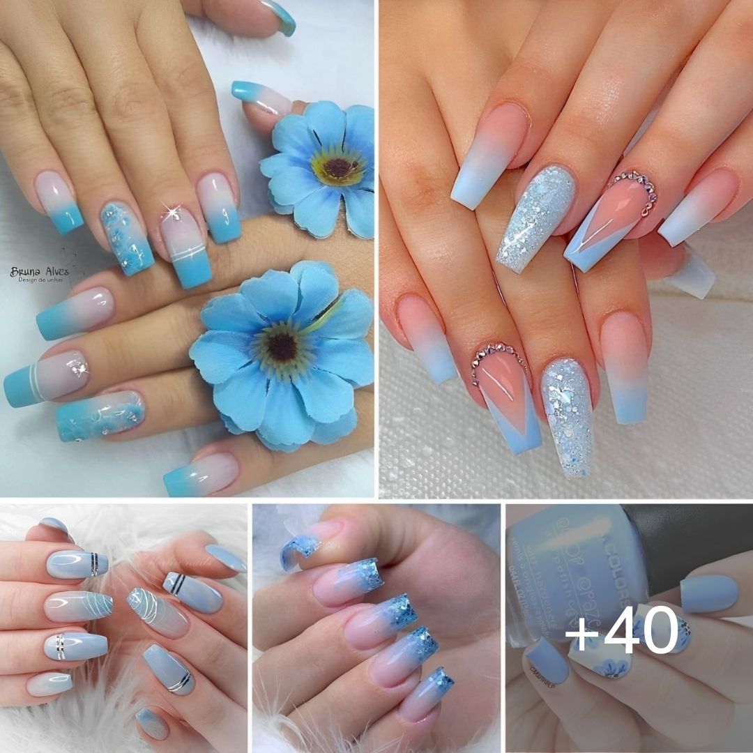 40+ Beautiful Sky Blue Nail Ideas