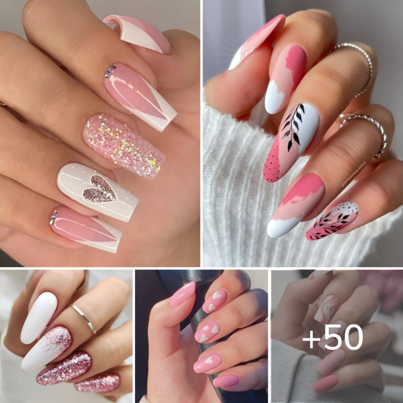 50 Drool-Worthy Pink And White Nails To Make You A Beauty Queen