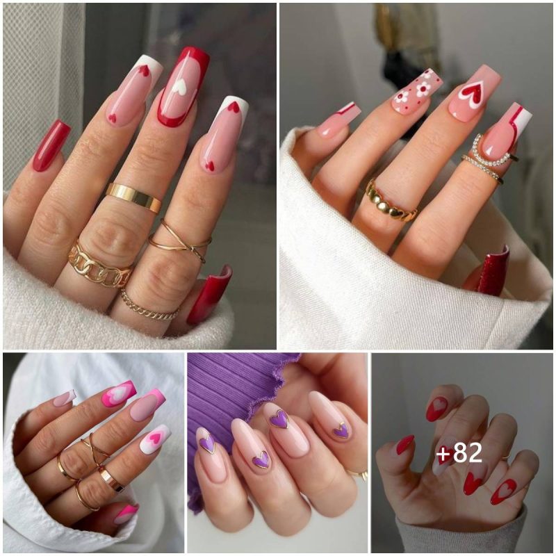 Simple but beautiful ideas for heart nails