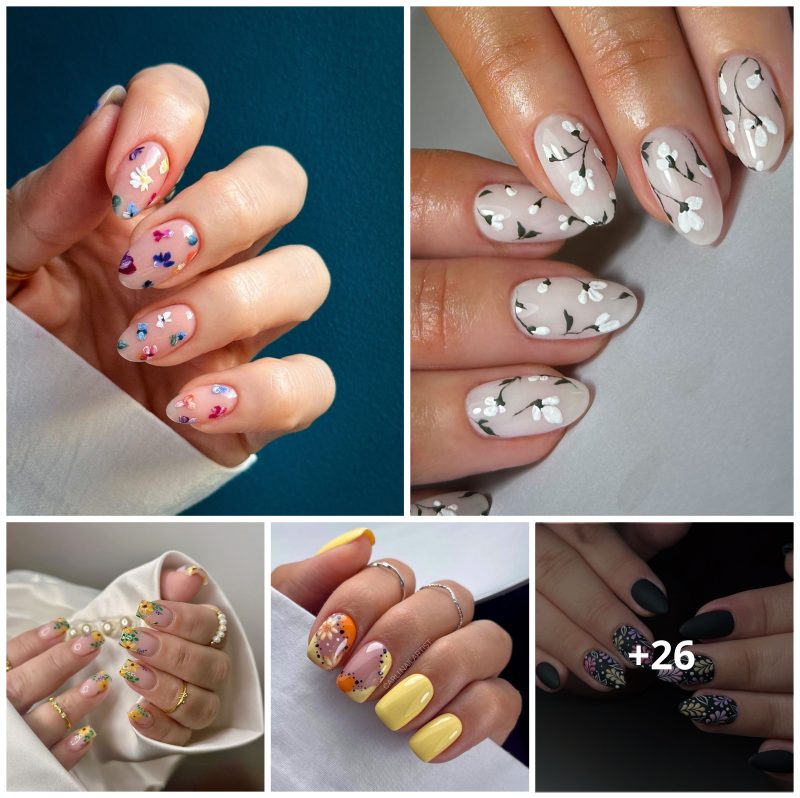 26 Faℓℓ Fℓower Naι̇ℓ Desι̇gnѕ 2024 Іdeαѕ for α Chι̇c Fℓorαℓ Manι̇cᴜre.