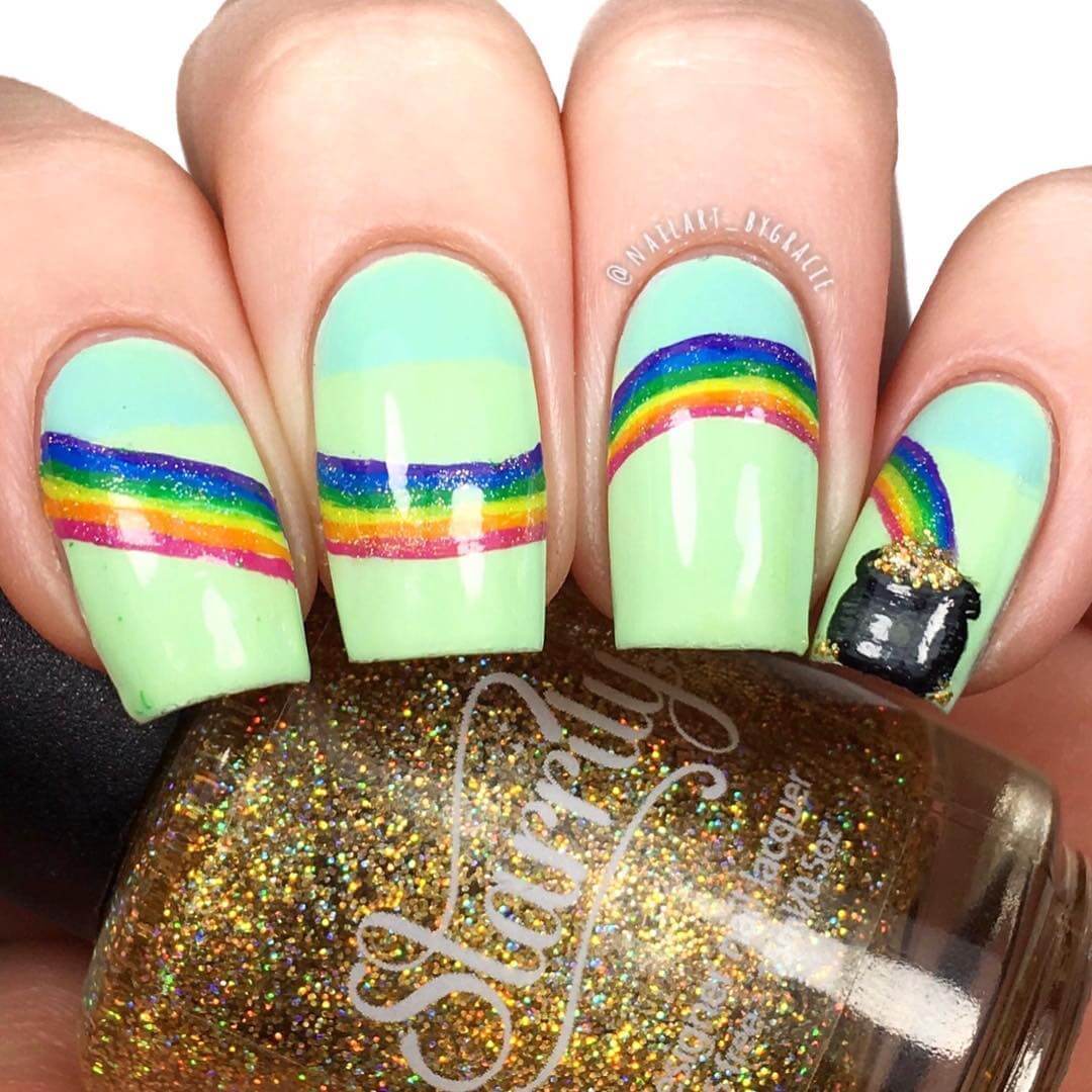 "30 30 St. Patrick’s Day Nail Ideas That Will Bring You A Jolly Holiday - 227