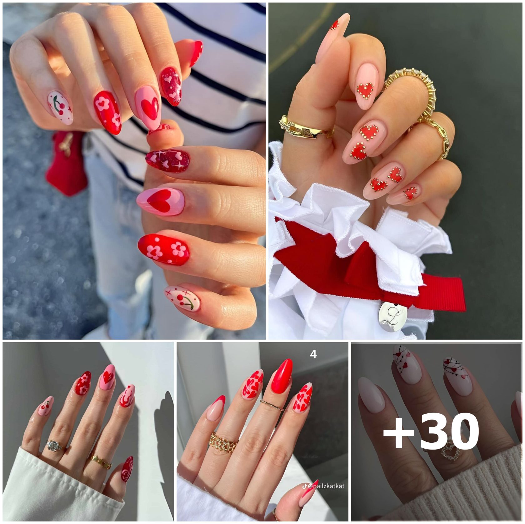 30 encantadores diseños de uñas en forma de corazón rojo para tu cita romántica ideal