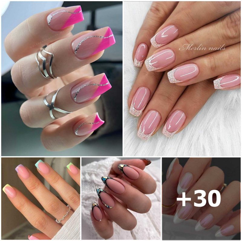 30 hermosos diseños de uñas con punta francesa y un toque moderno