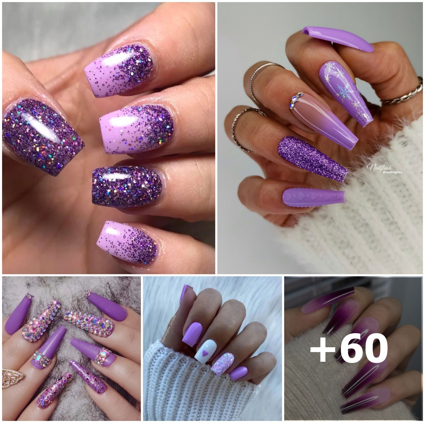 35 diseños de uñas moradas irresistibles que te encantarán