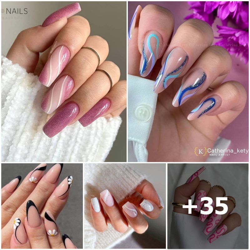 35 fabulosos diseños de uñas en espiral muy fáciles de copiar