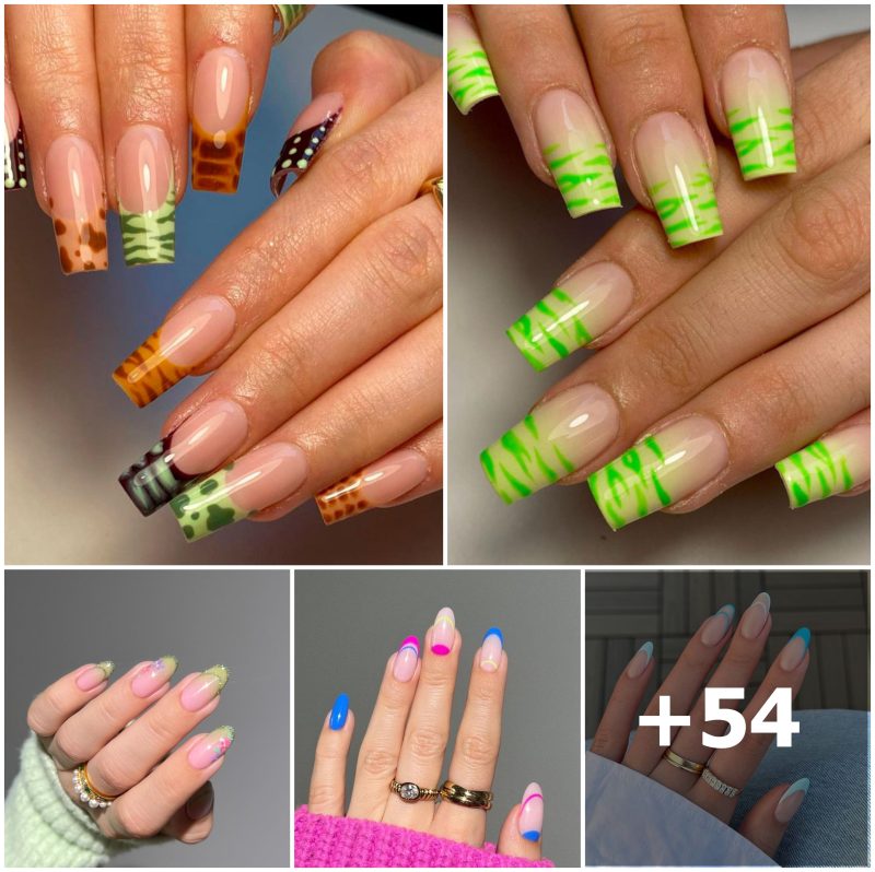 54 uñas con punta francesa para hacer