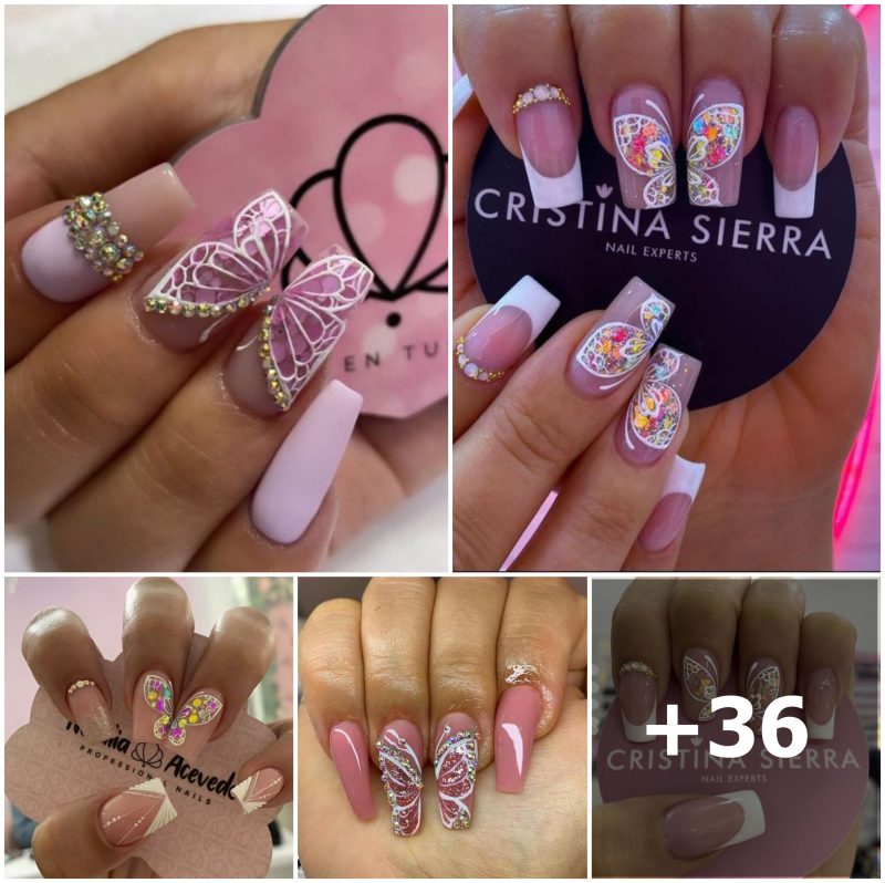Alas de estilo: diseños elegantes de mariposas para uñas cortas