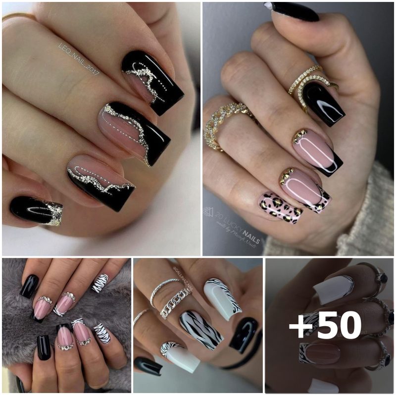 Más de 30 ideas fascinantes para uñas negras que te encantarán