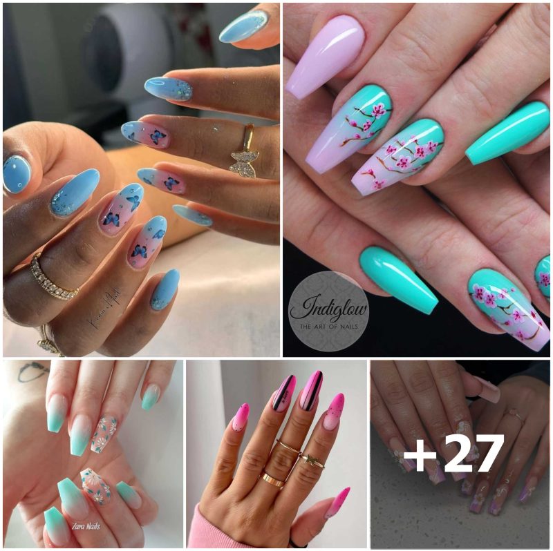 27 Stunning French Tip Nails with a Spring Twist