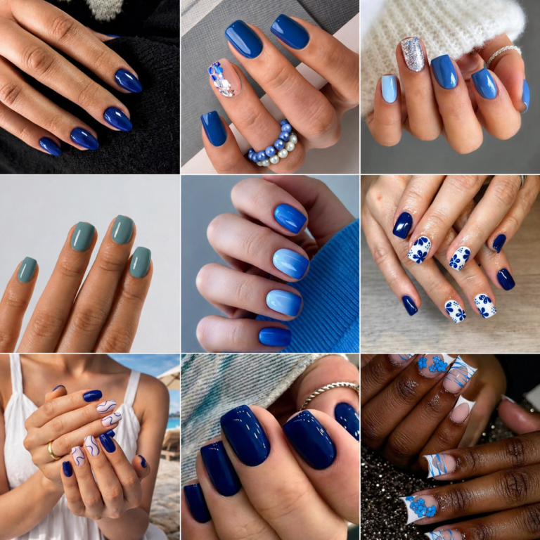 28 PHOTOS: Short Blue Nail Designs With Glossy Detail