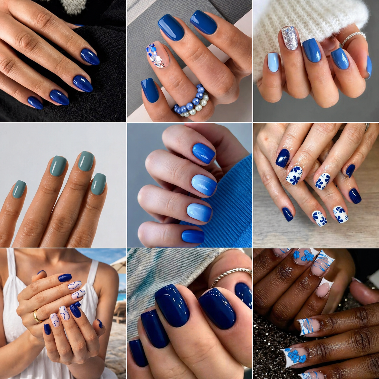 28 PHOTOS: Short Blue Nail Designs With Glossy Detail