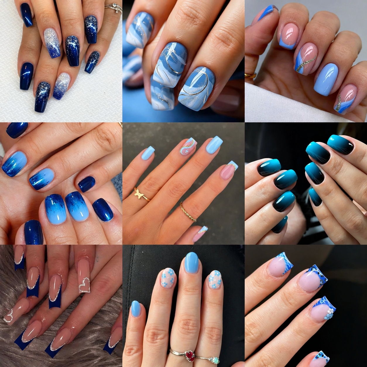 27 PHOTOS: Short Blue Nail Art With Soft Shine