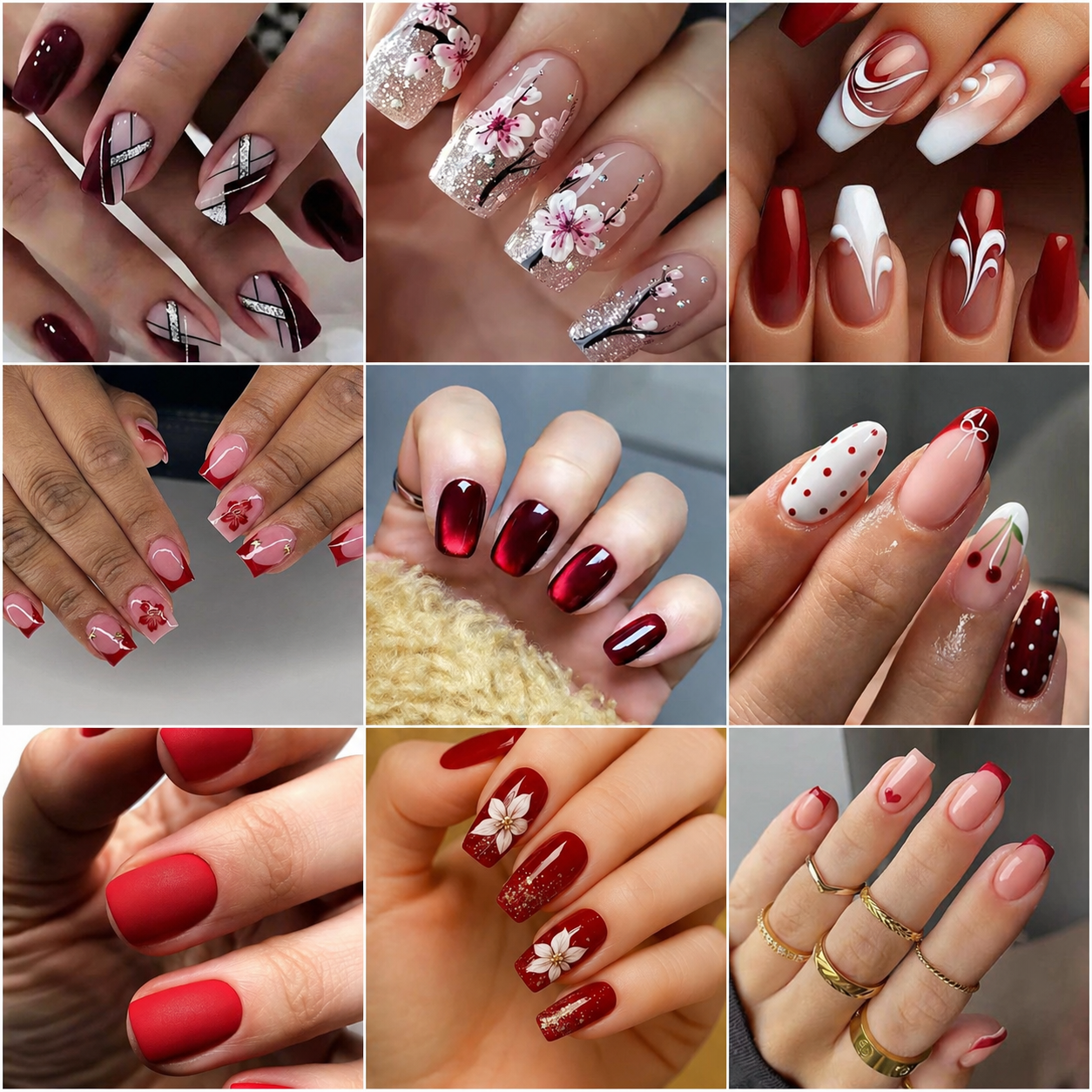 33 PHOTOS: Short Red Nail Styles With Glossy Finish