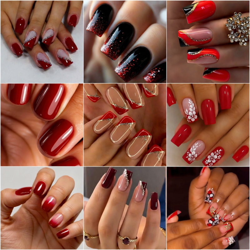 25 PHOTOS: Red Nail Designs For Clean Short Nails